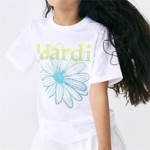 圆领字母女款短袖渐变色潮牌直供花朵童夏季外贸服装MAT男R