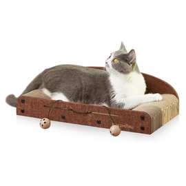 复古木质可挂墙猫窝大号宠物毛毡沙发二合一不掉屑猫抓板猫沙发床