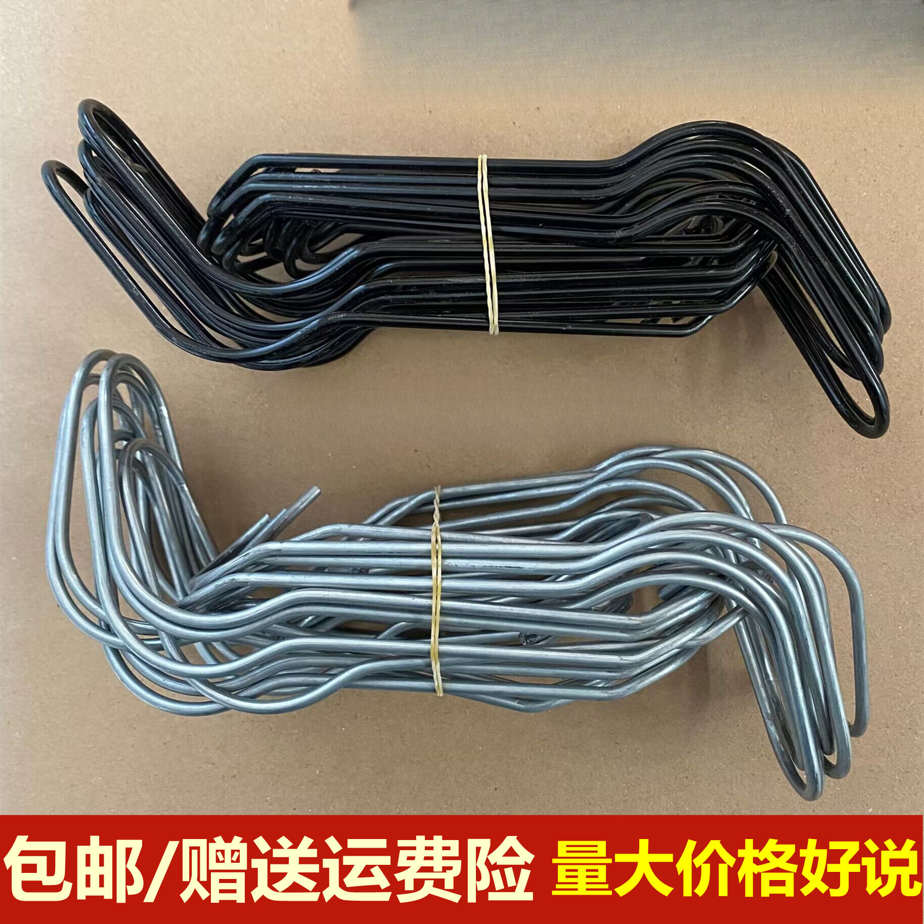 大棚压顶簧遮阳配件蔬菜伸缩夹热镀锌加粗钢管卡扣顶弹簧活动挂钩