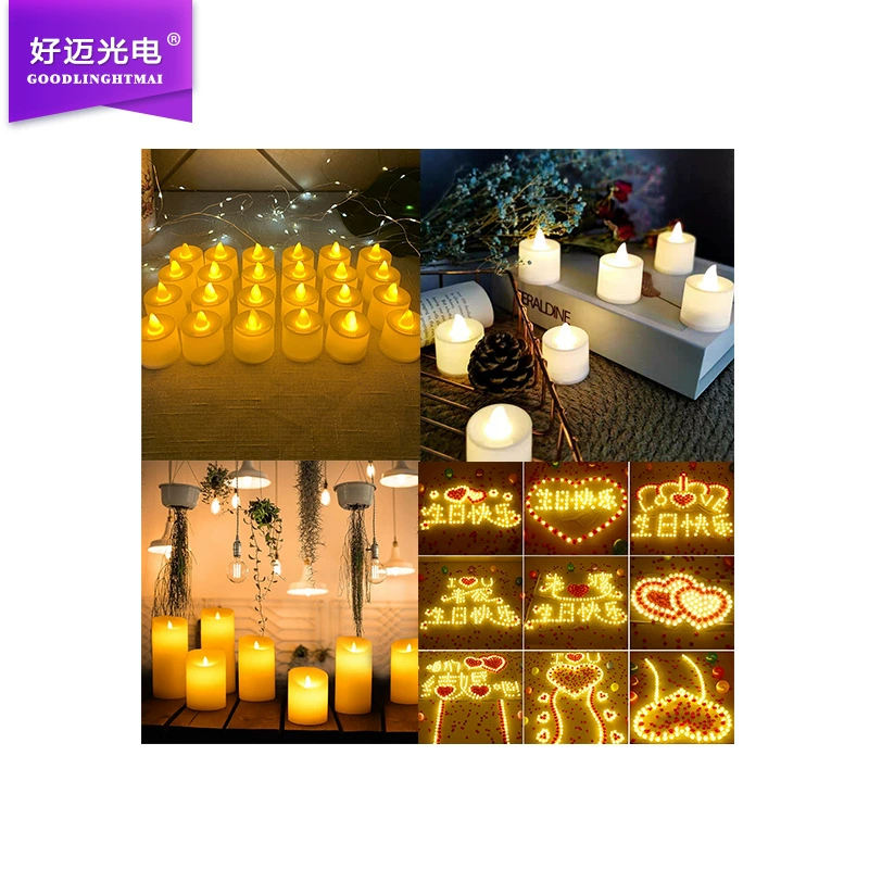 Automatic flashing yellow electronic candle