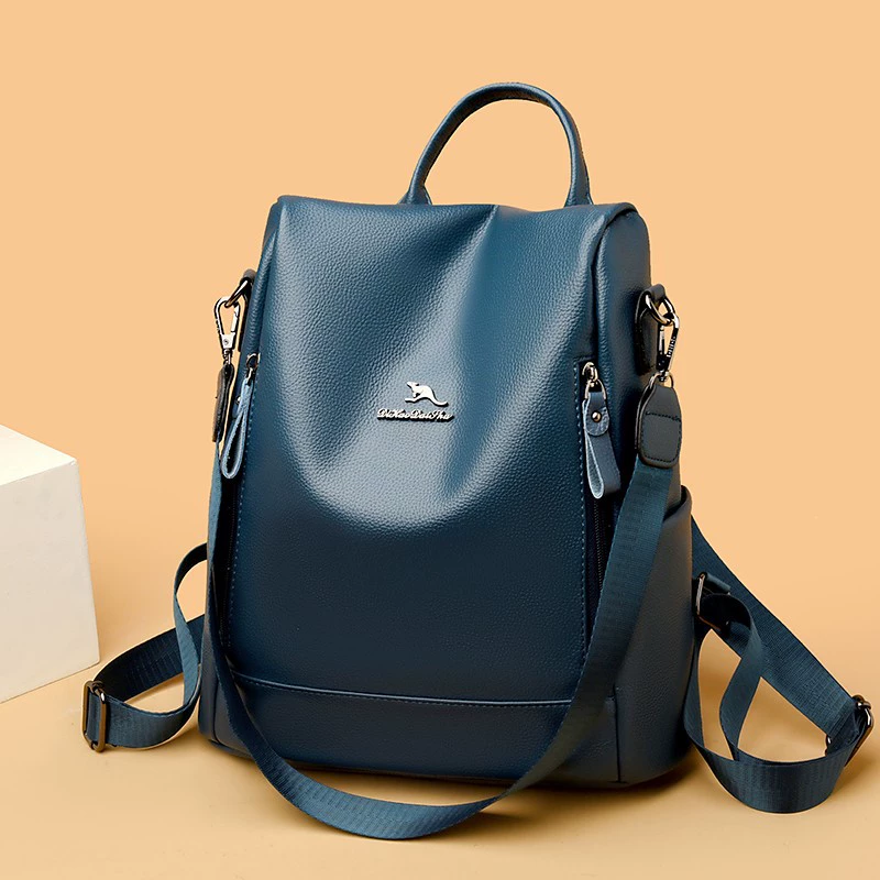 Kangaroo, backpack, durable travel bag for leisure, genuine leather, anti-theft
