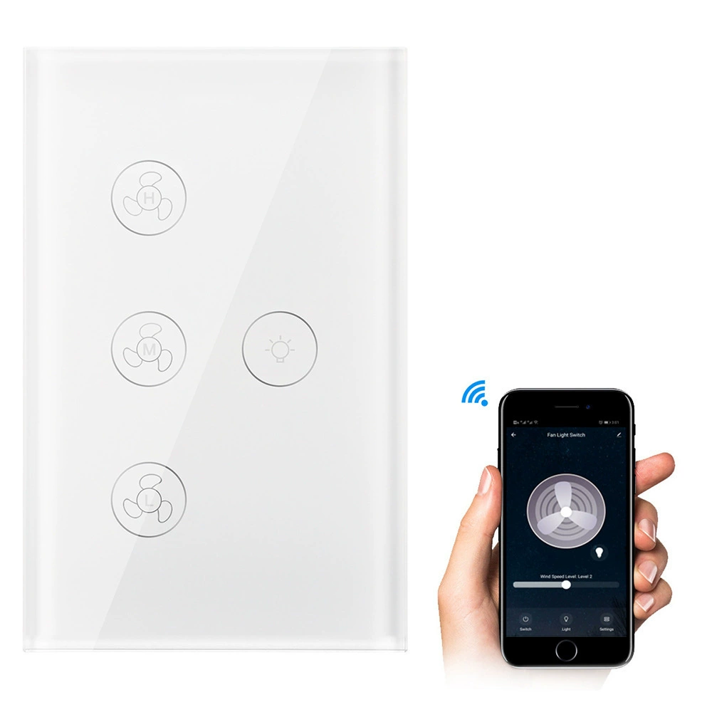 Graffiti American Standard Wi-Fi вентилятор выключатель света тиристор бесступенчатая регулировка скорости сенсорная панель приложение беспроводной пульт дистанционного управления