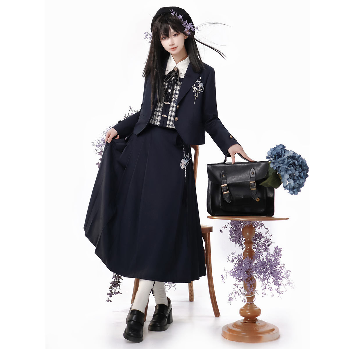 2026 Original Swallow Planet Chinese Style Improved Han Elements Women's Jacket Vest Shirt Skirt Set 6954