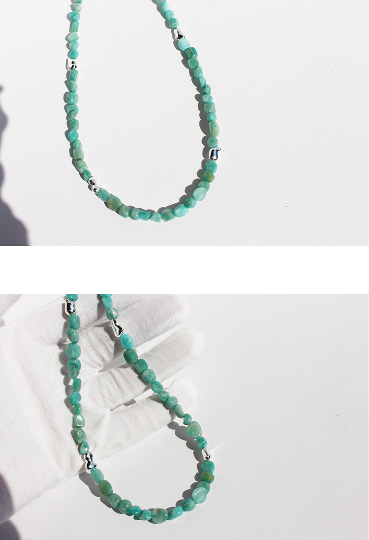 Holiday, Daily Occasion Casual Simple Style Geometric Natural Stone Brass Necklace In Bulk