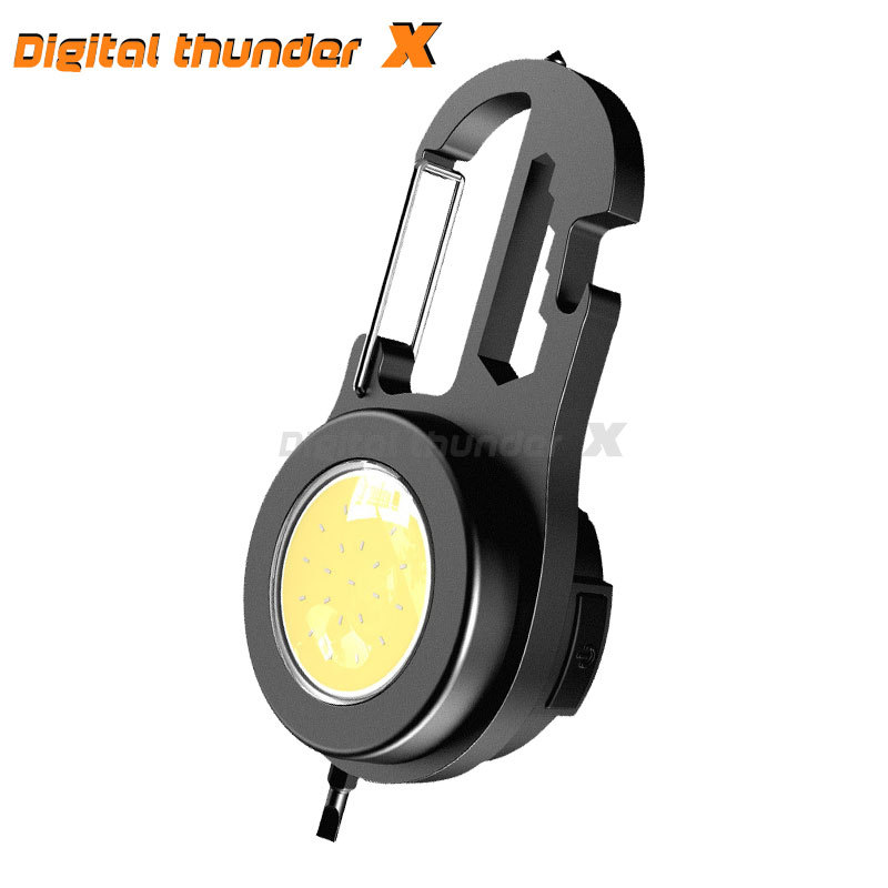 Transfronterizo nuevo llavero recargable al aire libre luz mini linterna portátil multifuncional luz de trabajo revisión del coche