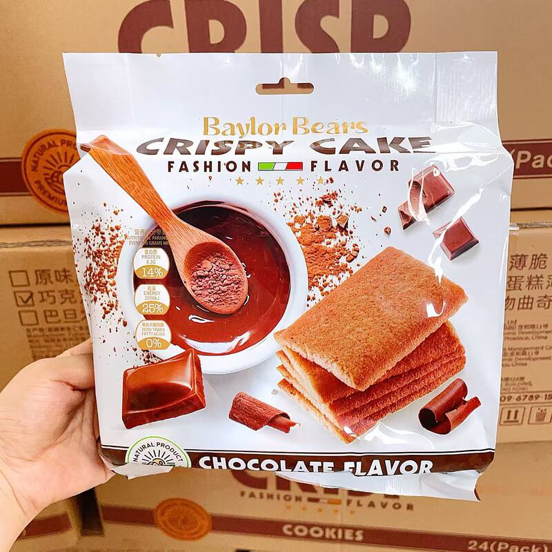 高点BaylorBears蛋糕薄脆饼干巧克力味原味网红休闲解馋薄饼零食|undefined