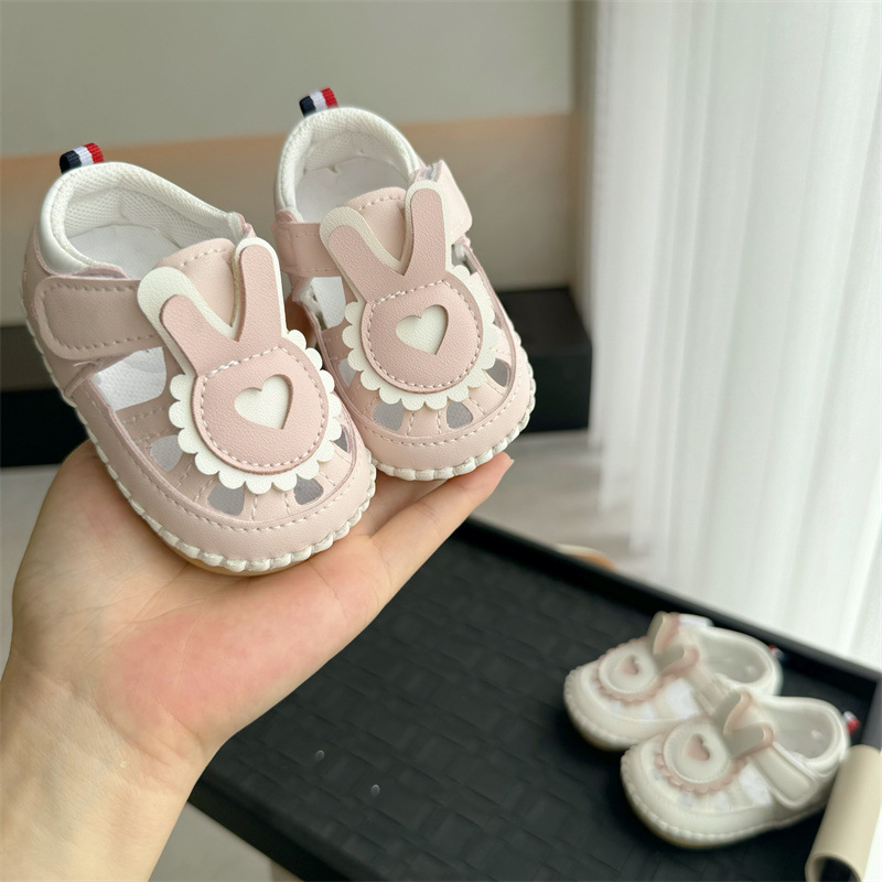 Female baby sandals summer 0-1 year old baby toddler shoes soft soles 3-6-12 months baby non-slip breathable sandals