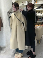 胖MM特大码300斤洋气中长款毛呢大衣冬款韩版宽松显瘦呢子外套女2