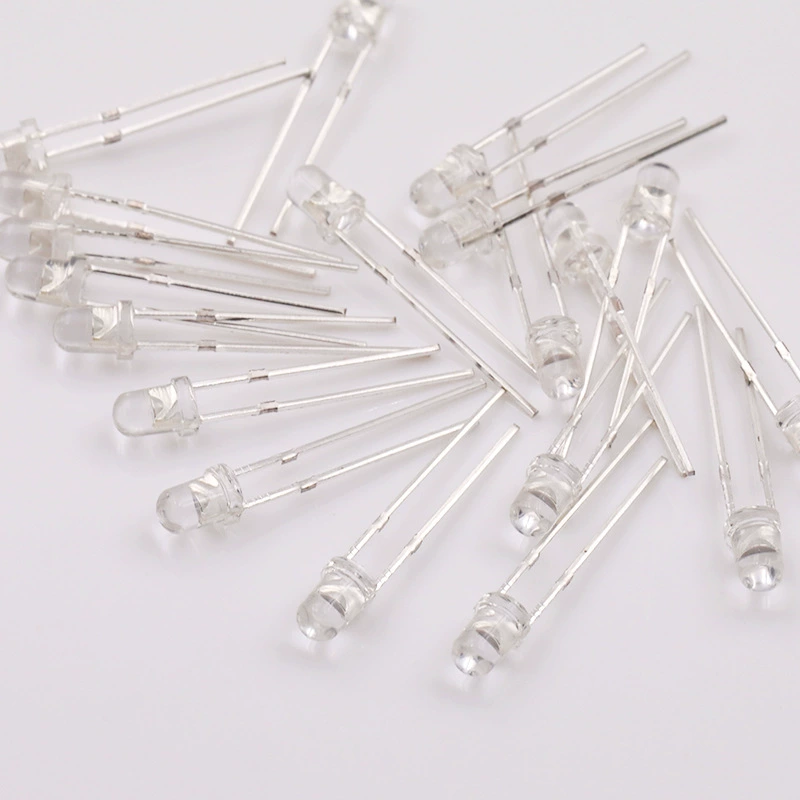 好莱光 3MM круглая головка прозрачная короткая подошва фиолетовый светодиодные бусины вставляются прямо в кромку F3 фиолетовый свет