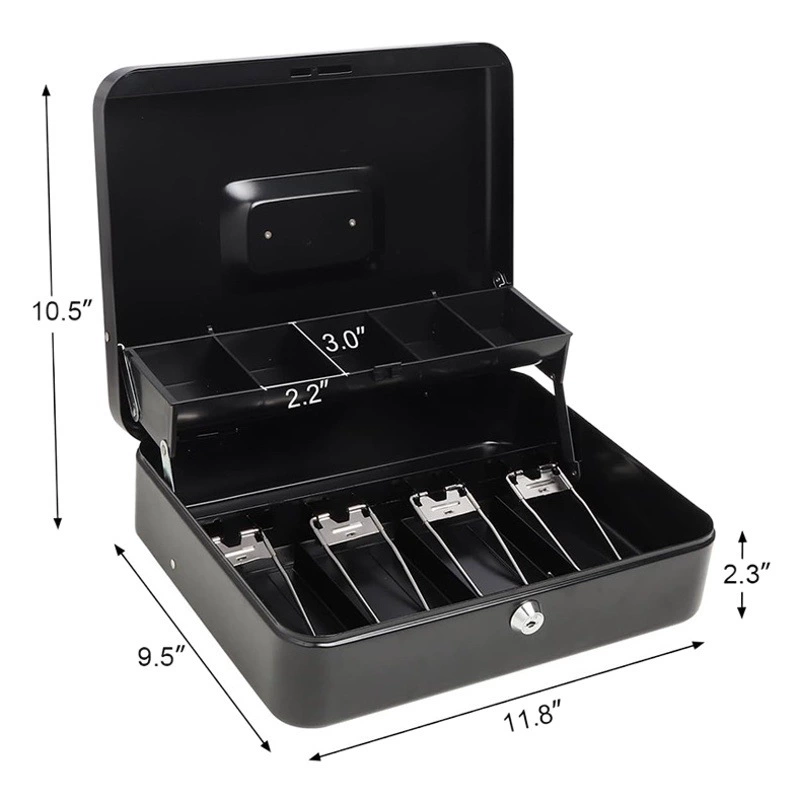 Ящик для хранения круглосуточного магазина супермаркета торгового центра наличных денег с ящиком денежный ящик зажима кассового аппарата металла двойного ключа