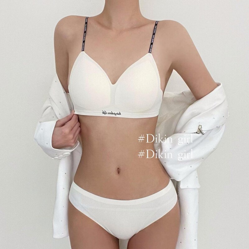 French Style Triangle Cup Traceless Thin No Steel Ring Small Chest Push-up Bra Sexy Underwear Women's Big Chest Small Bra