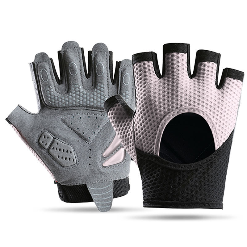 Guantes de fitness para hombres y mujeres, medio dedo, deportes al aire libre, antideslizante, resistente al desgaste, amortiguador suave, barra horizontal, guantes antideslizantes para montar
