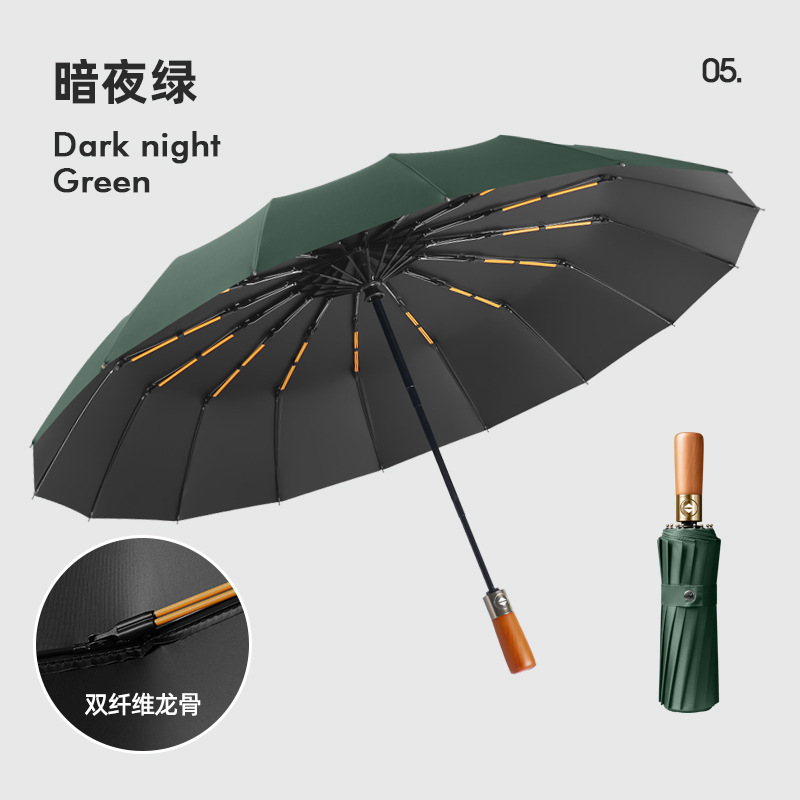 両用自動雨折り畳み超大型卸売り黒ゴム24木柄傘晴全自動男女日焼け止め傘抗男性|undefined