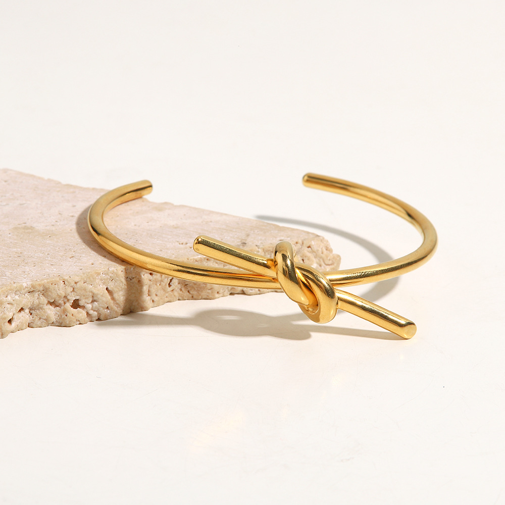 Fashion Bow Knot Stainless Steel Plating Bangle 1 Piece