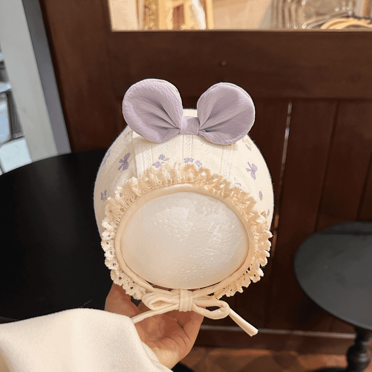 With bow, purple, 0-15 month