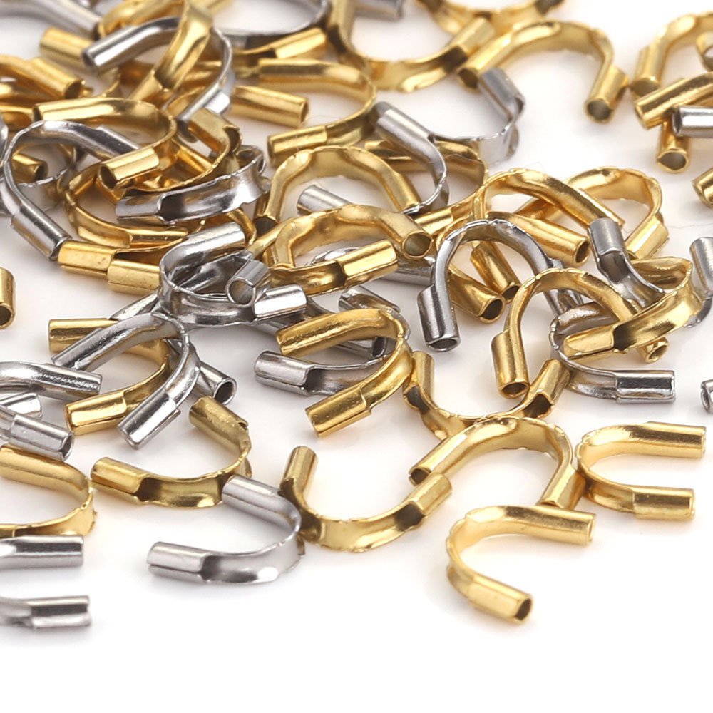 Acero inoxidable tubo en forma de U protector de alambre vacío chapado en oro color-Retención de titanio acero herradura cierre hebilla DIY accesorios de la joyería