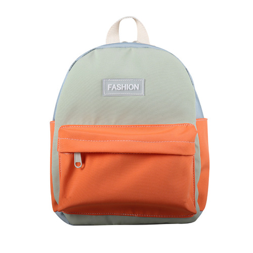 Preschool backpack 2024 new fresh and minimalist Korean-style color-blocking mini double shoulder bag cool boy lightweight small backpack