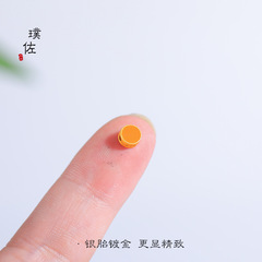 保色S925銀鍍古法金diy配件配飾燒藍幾何圖形隔珠琺瑯彩燒藍女