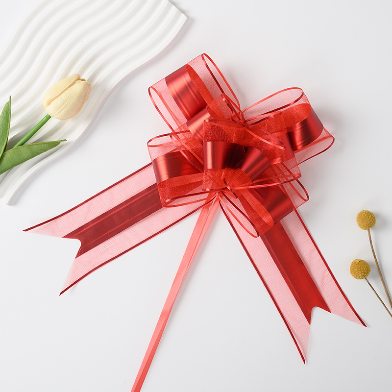 Transfronterizo grande 70 color metálico nieve arco brillante mano embalaje de regalos de flores de Navidad