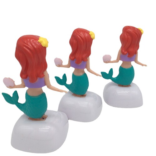 Internet celebrity solar car ornaments car accessories cartoon bobblehead doll creative mermaid gifts wholesale