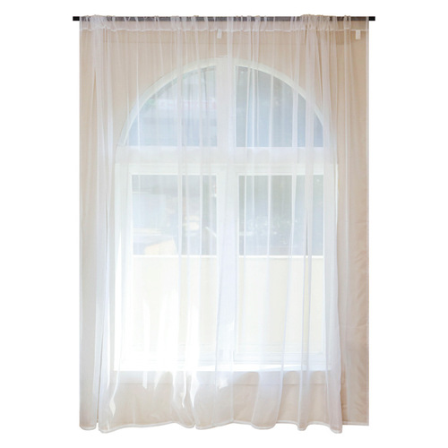 White French minimalist lace curtains, ready-made, without grommets, rod pocket, curtain hooks with holes for separation