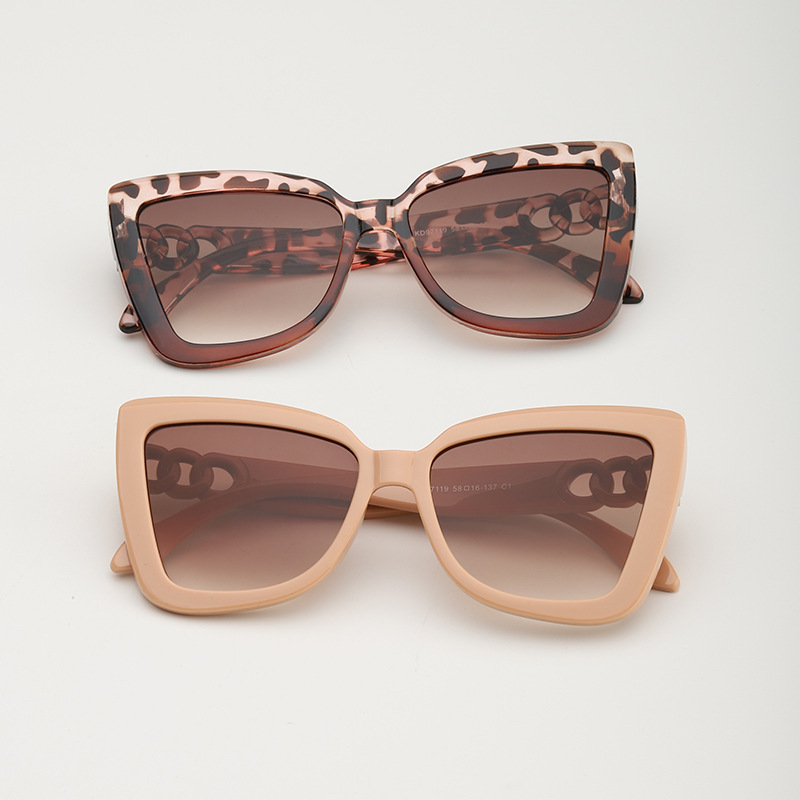 Full Frame Glasses Structure Elegant Basic Gradient Color Leopard Ac UV400 Protection Cat Eye Full Frame Women's Sunglasses