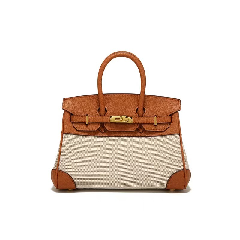 Classic, Fashionable and High-End Pebbled Pattern/Canvas Hot Style Stitching Contrasting Color Large-Capacity Satchel Shoulder Crossbody Bag