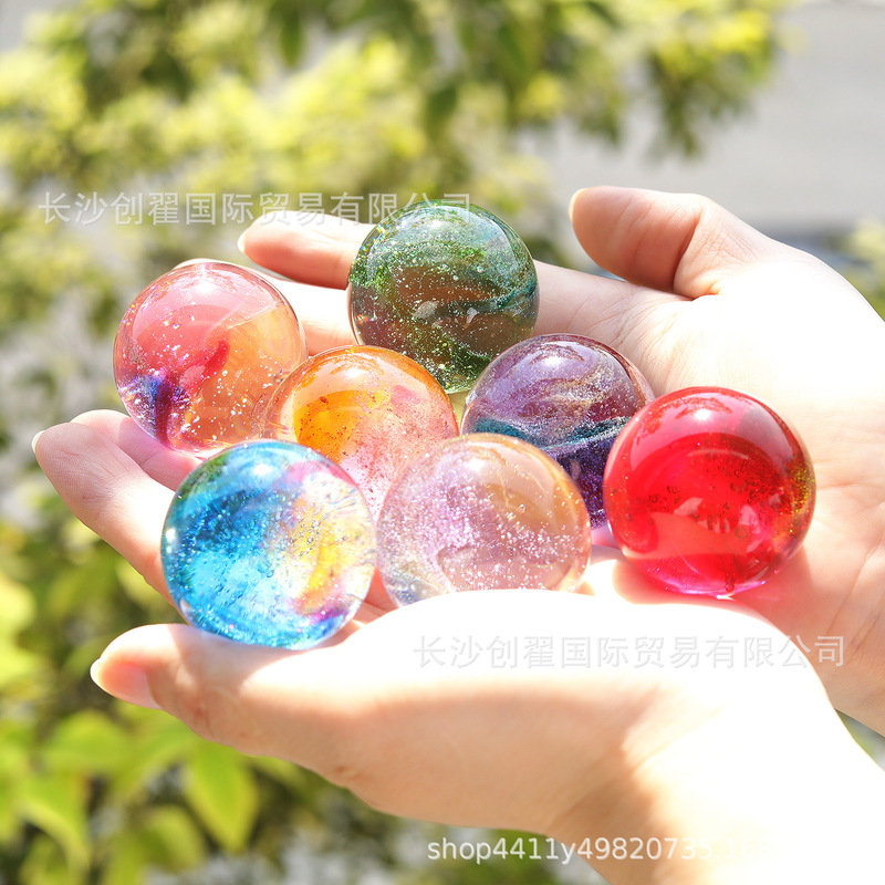 Colorful Glass Ball Light Luxury Ornaments Indoor Feng Shui Decoration Yoga Christmas Gift Amazon Enter Supply