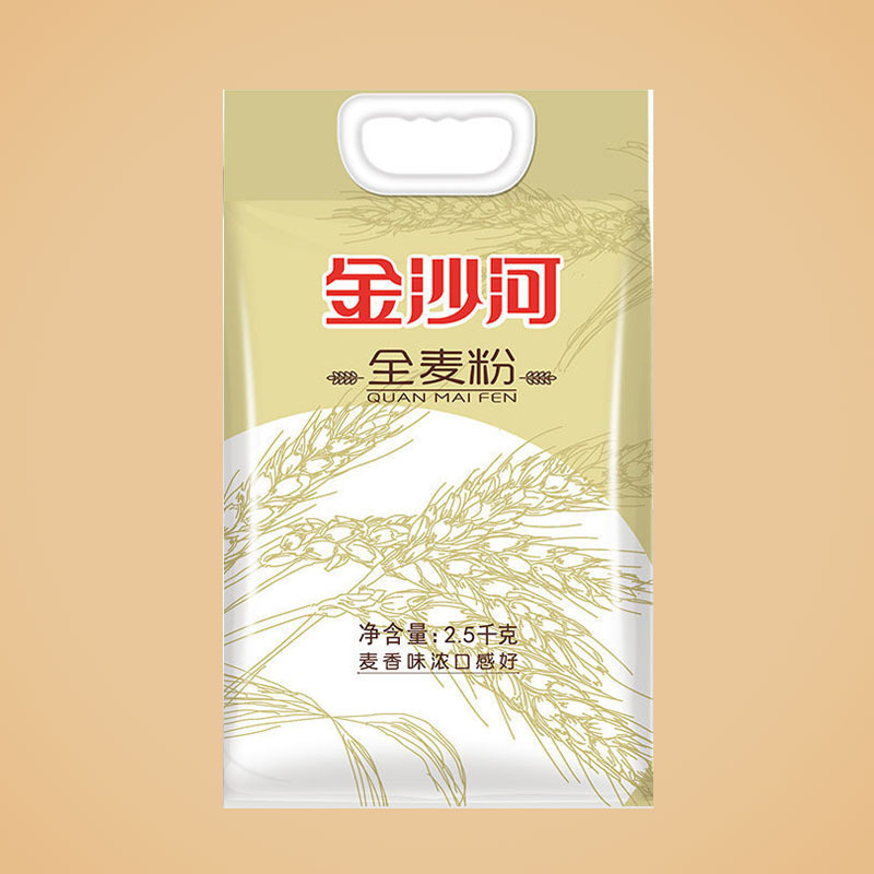 金沙河家用全麦粉中筋高筋饺子面粉全麦粉通用含麦麸好食材5斤