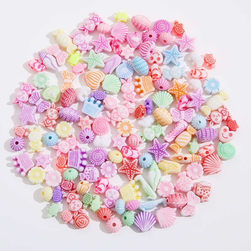 Plastic geometric marine beads, accessories, DIY