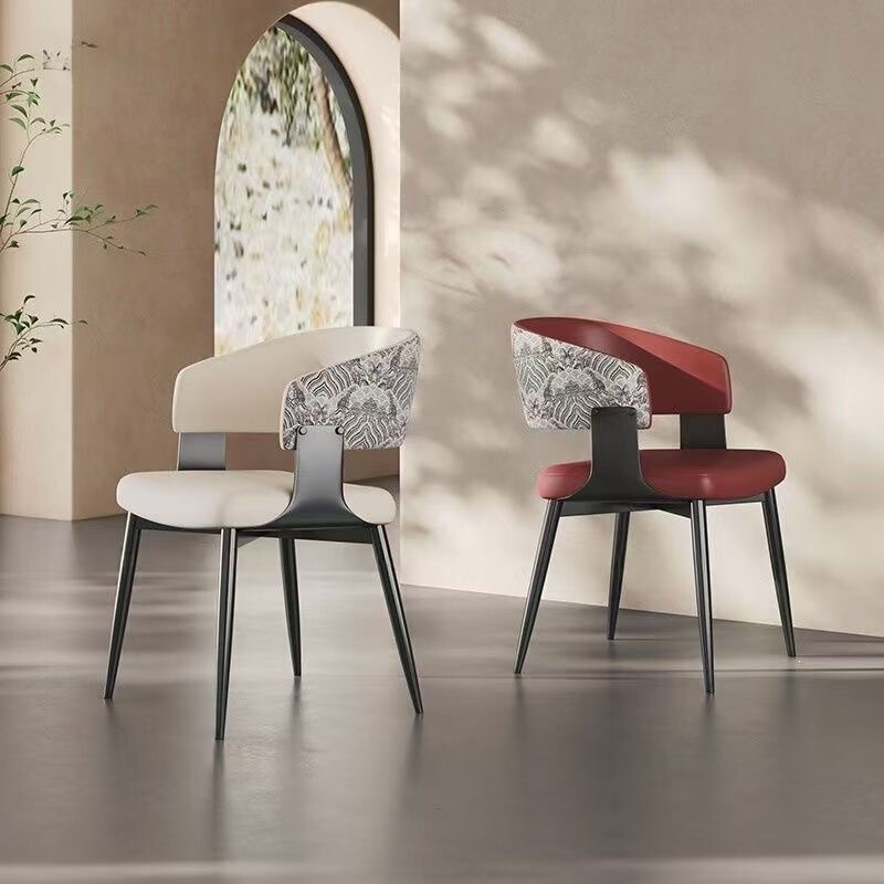 Italian Minimalist Dining Chair, Black Light Luxury Modern Designer Backrest Chair, High-End Hotel and Home Use Island Table Dining Chair Italian Minimalist Dining Chair, Black Light Luxury Modern Designer Backrest Chair, High-End Hotel and Home Use Island Table Dining Chair