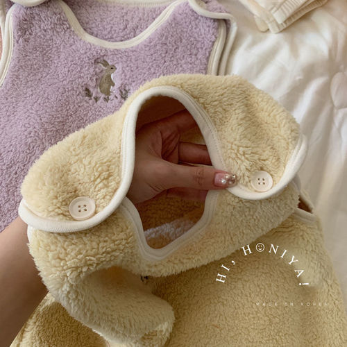 韩版童装儿童可爱兔子防踢被子宝宝肩扣无袖背心分腿睡袋0039A022