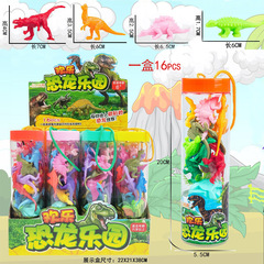 Kids' Lifelike Dinosaur Toy Set: Velociraptor, Triceratops, and Mini Dino Models in Soft Rubber Containers, Perfect for Boys