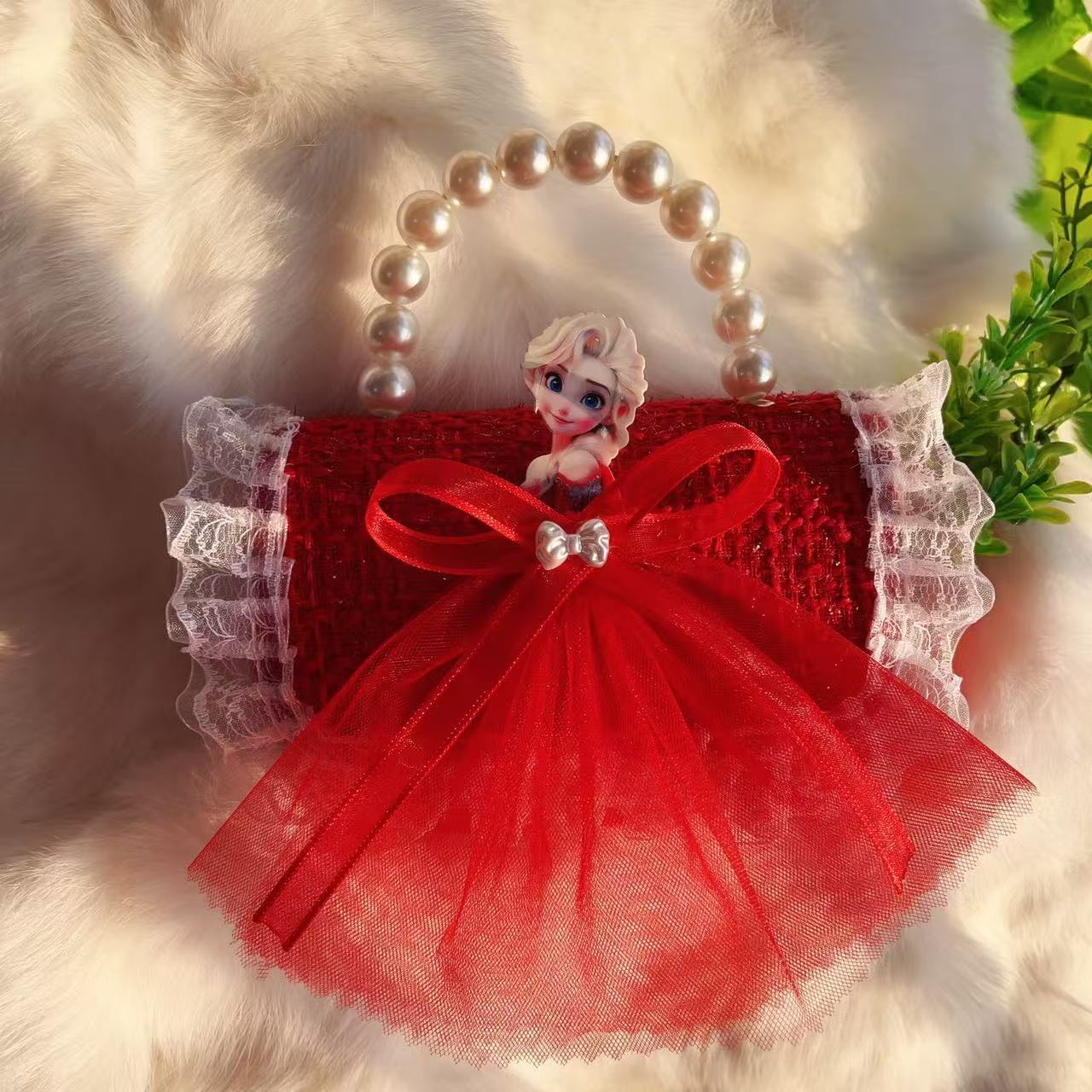 2024 niños Año Nuevo bolso de Año Nuevo niñas bolso de Año Nuevo rojo princesa Aisha bolso de mano de horno oblicuo mochila de niñas