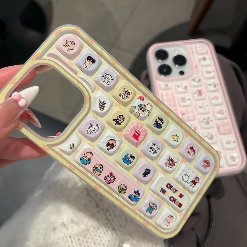 创意KT猫小新苹果16PROMAX手机壳15PRO键盘iPhone15新款13软壳14P|undefined