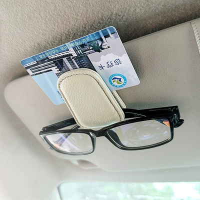 Holder Card Holder Car Leather: Car Glasses Clip/Bill Clip