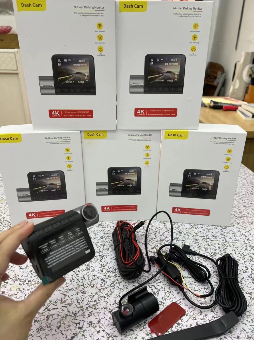 V50 cross-border 4K front and rear dual recording HD night vision driving recorder Car dashcam dvr