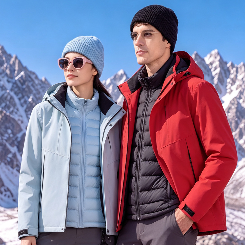 High-End Custom down Three-In-One Jacket for Men, Windproof and Waterproof Outdoor Travel Mountaineering Jacket, Waist-Cinching Style for Women High-End Custom down Three-In-One Jacket for Men, Windproof and Waterproof Outdoor Travel Mountaineering Jacket, Waist-Cinching Style for Women
