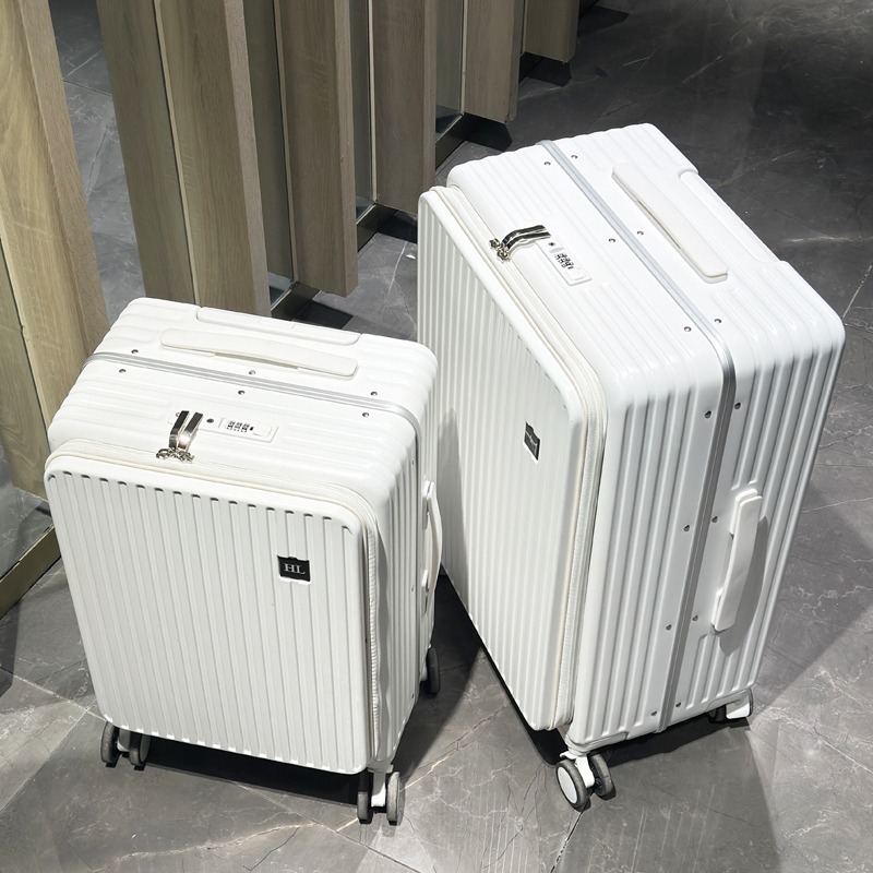 Valise à cadre en aluminium, ouverture frontale, format 1/9, valise trolley multifonctionnelle pour femmes, ouverture latérale, bagage cabine pour hommes, 20 pouces, 24 pouces_voghion.com