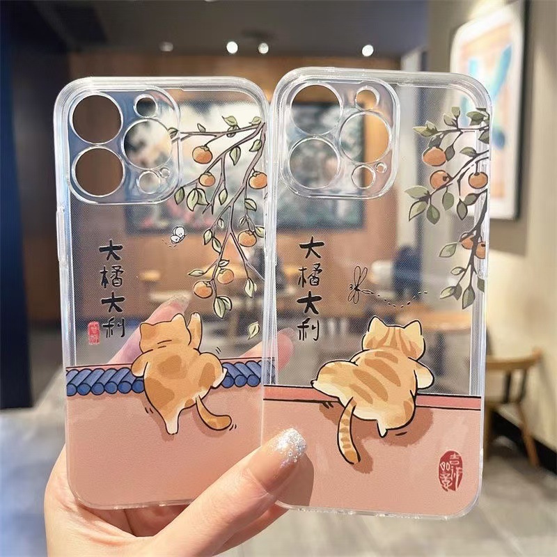 Big Orange para iphone16promax funda para teléfono móvil transparente Apple 15 anti-caída 14pro Japón y Corea 13/12