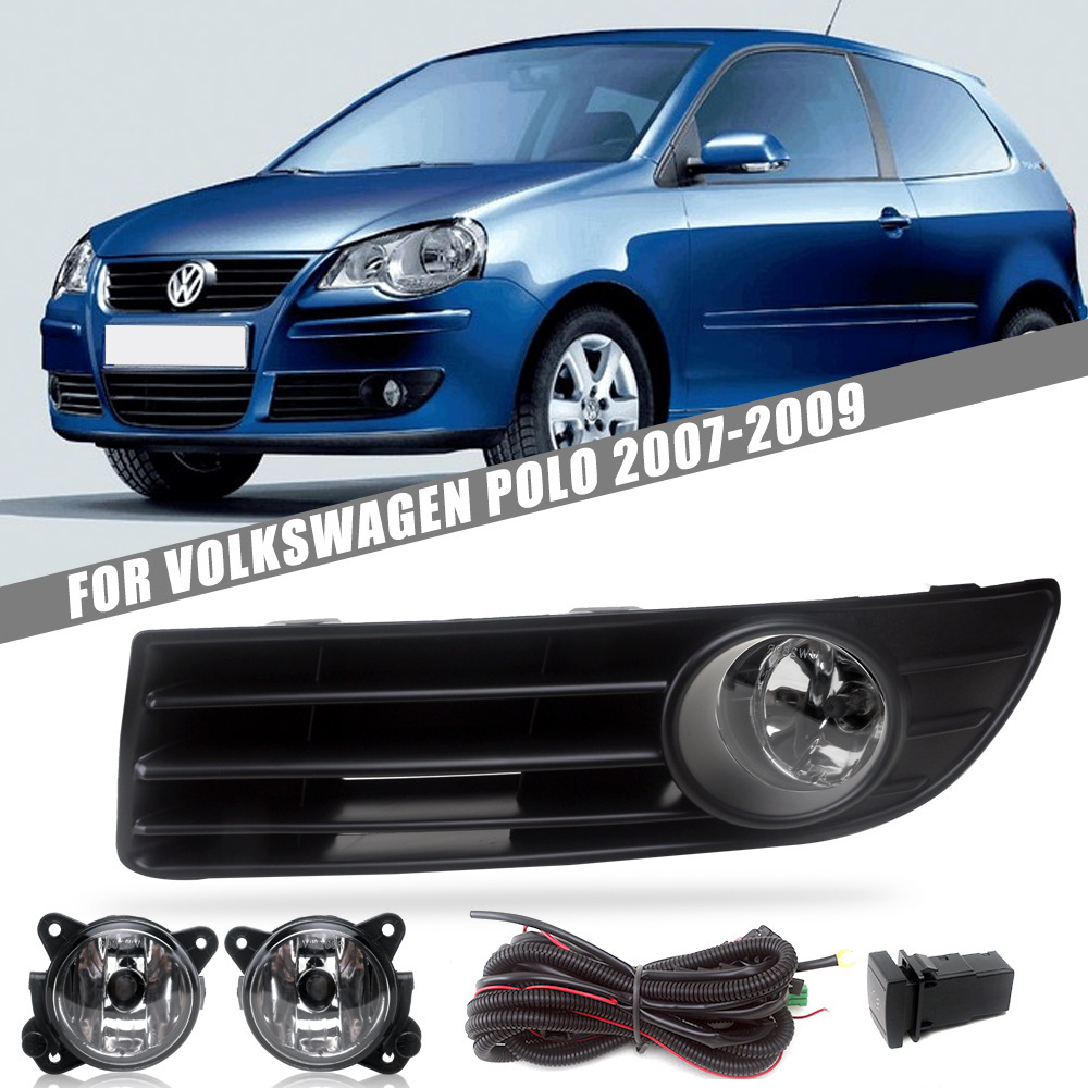 Aplicable a Volkswagen 07 / 08 / 09 antiguo Polo conjunto de lámpara de niebla delantera halógeno lámpara de viaje diurna lámpara de barra frontal
