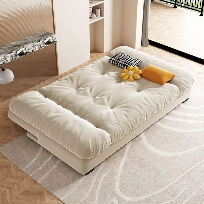 Диван-кровать Cloud двойного назначения, складной, кремовый, матовый бархат, стиль интернет-знаменитостей, многофункциональный диван для маленькой квартиры с местом для хранения вещей