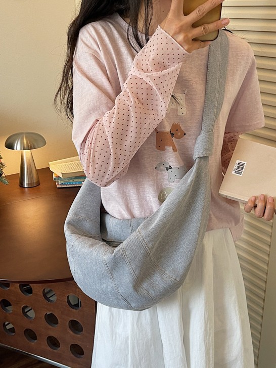 Bolsa de bolsillo de gran capacidad para mujeres nueva moda versátil bolso de corno coreano simple diseño antiguo bolso de hombro