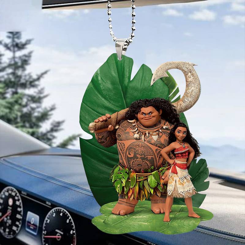 2D nuevo bosque dibujos animados personajes colgante acrílico plano transfronterizo coche retrovisor colgante mochila colgante