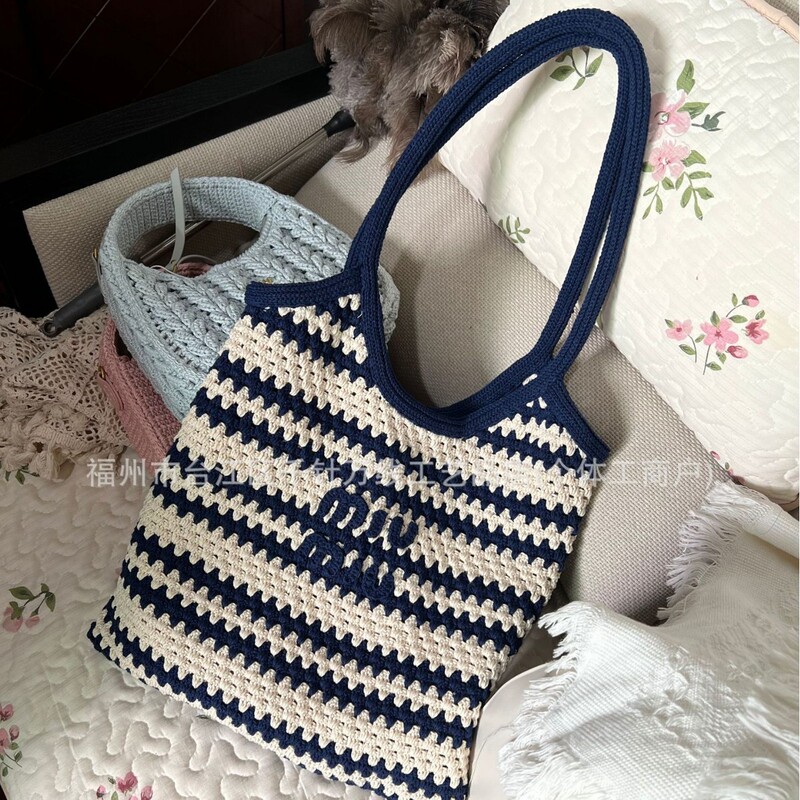 Crochet DIY Kit 2025 New Model Yarn Crochet Striped Shoulder Underarm Bag for Women Versatile Tote Bag Handmade Crochet DIY Kit 2025 New Model Yarn Crochet Striped Shoulder Underarm Bag for Women Versatile Tote Bag Handmade
