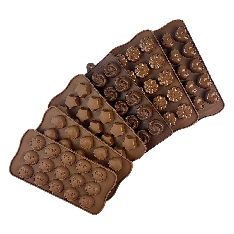 Molde de silicona de grado alimenticio para chocolate, bandeja de hielo con forma de corazón para dulces, molde para hornear pasteles, pudín y fondant