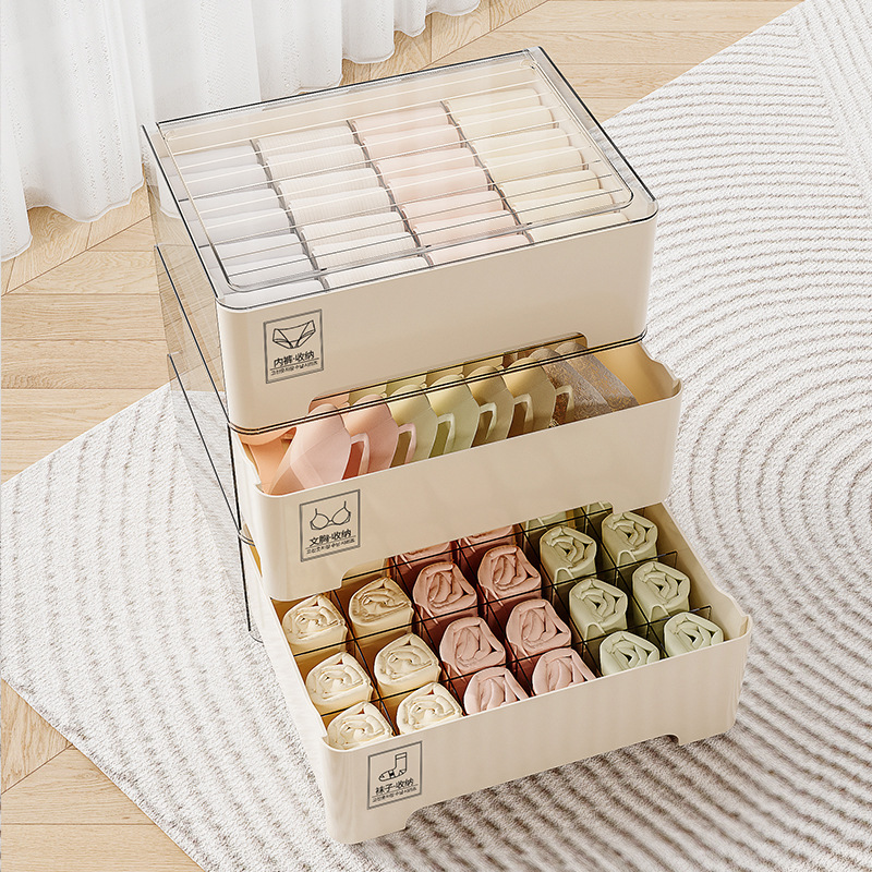 下着収納ケース分格家庭用学生寮たんす引き出し式三合一ブラジャー靴下整理ケース|undefined