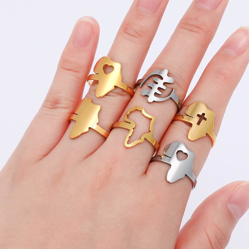 201 Stainless Steel 18K Gold Plated Simple Style Plating Geometric None Open Ring display picture 1