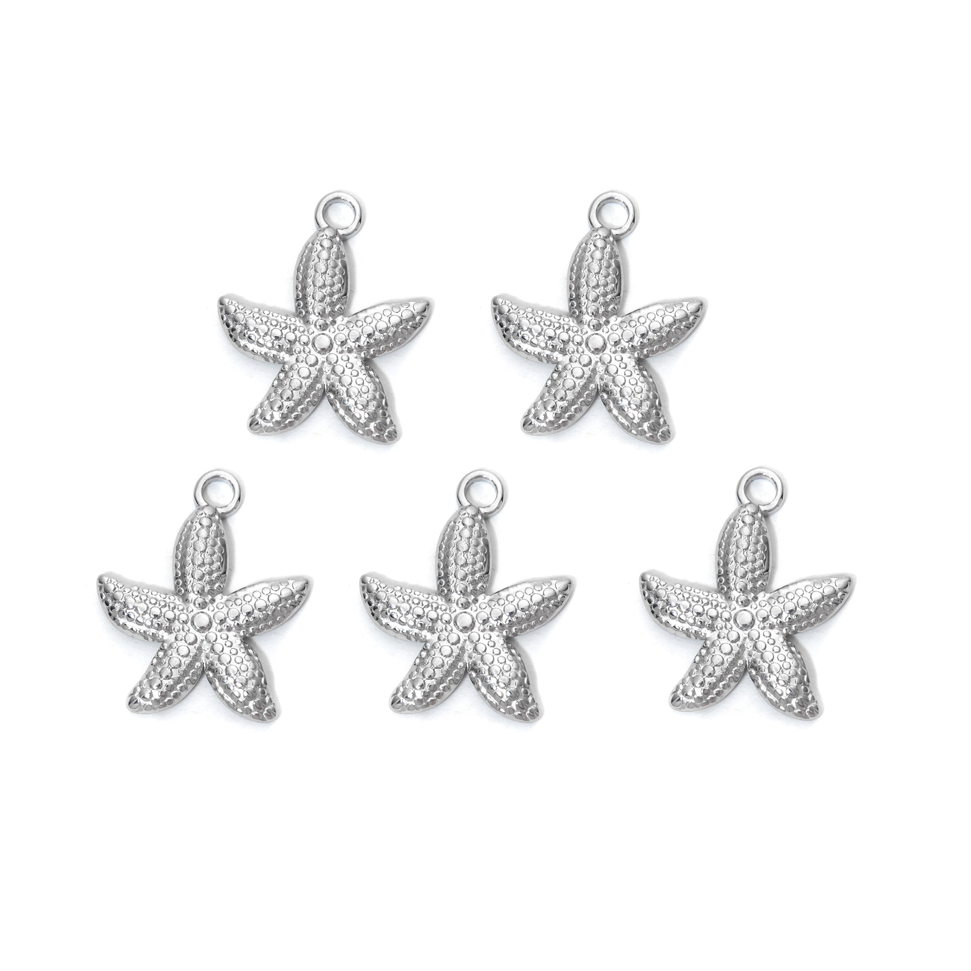 All Seasons Season Plating Design 5 PCS/Package 304 Stainless Steel Starfish Pendant