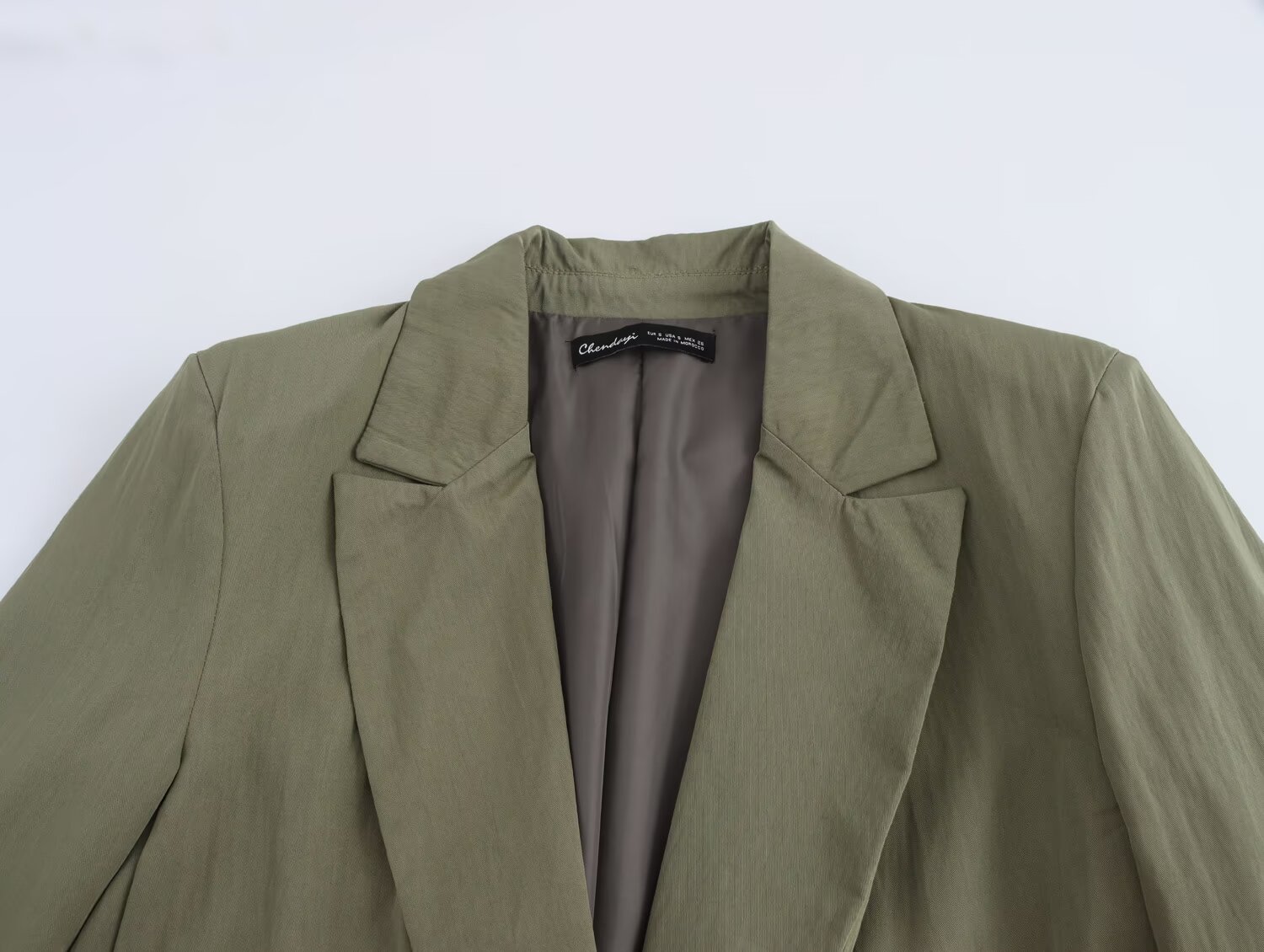 Women's clothing 2024 autumn and winter new item with rollable sleeves, suit jacket, pants set_voghion.com